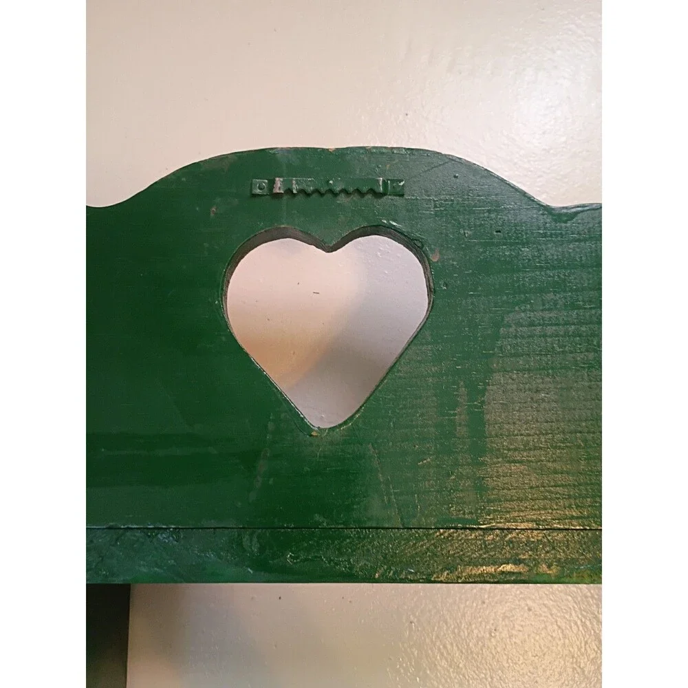 Vintage Wood Display Trinket Shelf Heart Cutout 24